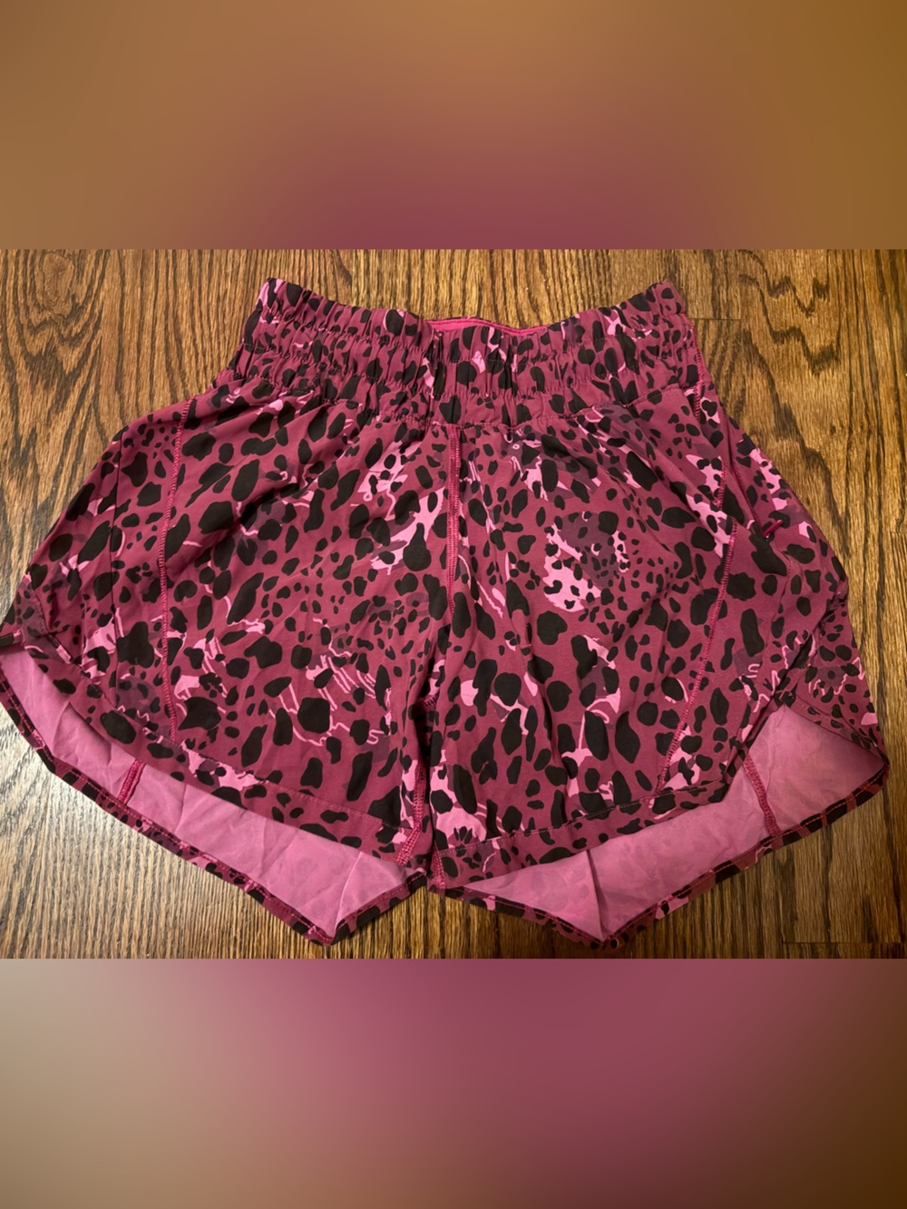 Pink Leopard Print Lululemon shorts size 4